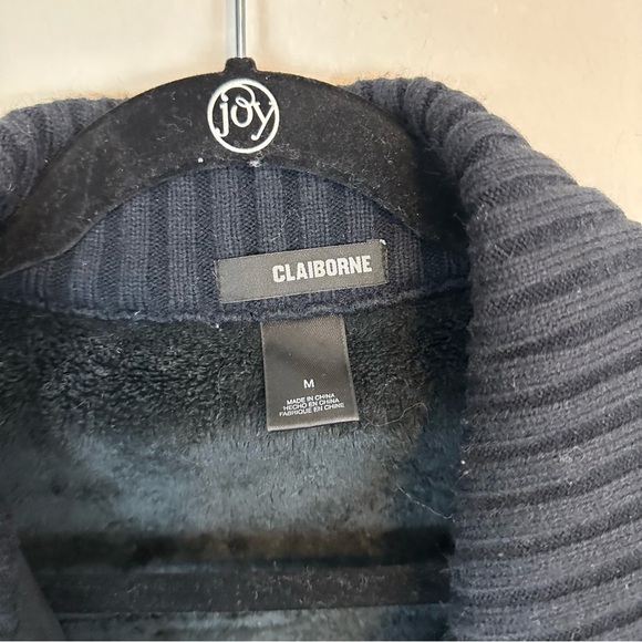 Claiborne | Black Faux Suede Zip Front Jacket Size Medium - Picture 2 of 5